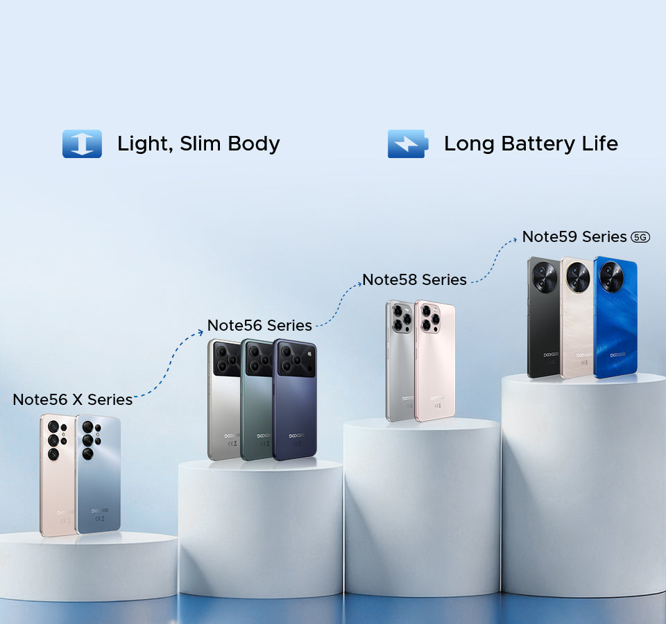 DOOGEE Note56X - 8.45mm Slim Android 16 Smartphone | 6150mAh, 90Hz