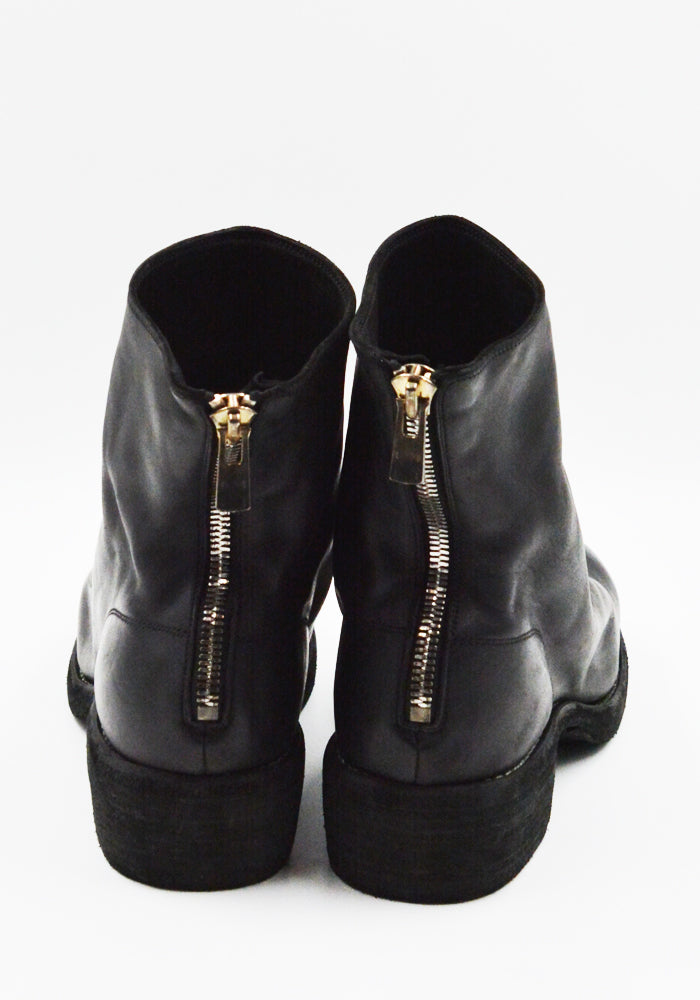 GUIDI 796Z SOFT HORSE FULL GRAIN LEATHER SHORT BOOTS BLACK