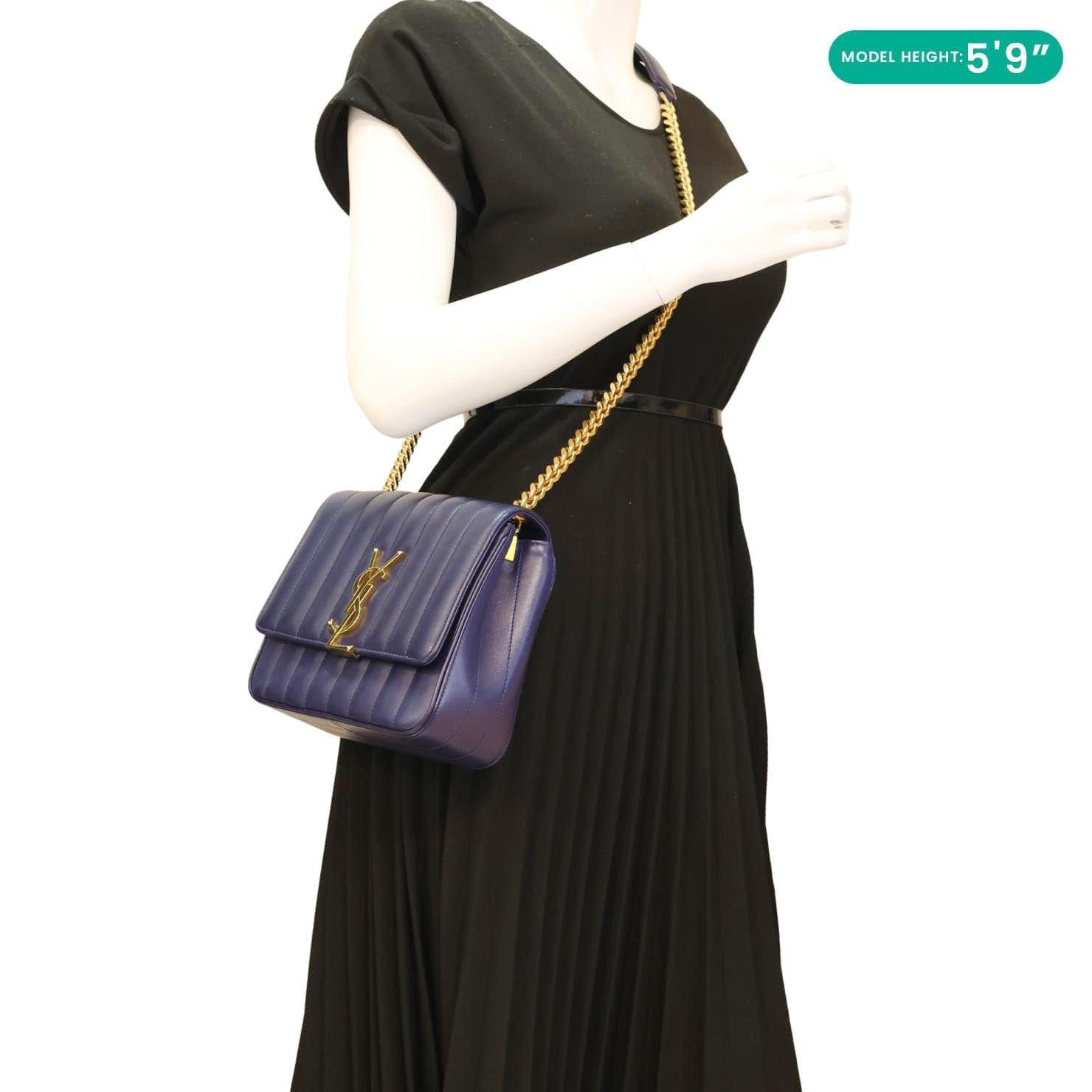 YVES SAINT LAURENT Vicky Medium Matelasse Lambskin Chain Crossbody Bag