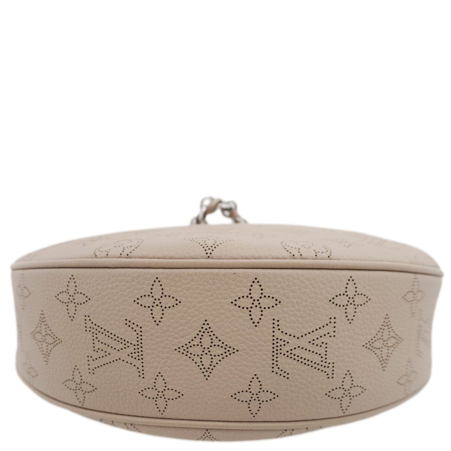 LV Baia PM Perforated Mahina Leather Shoulder Bag Galet Gray