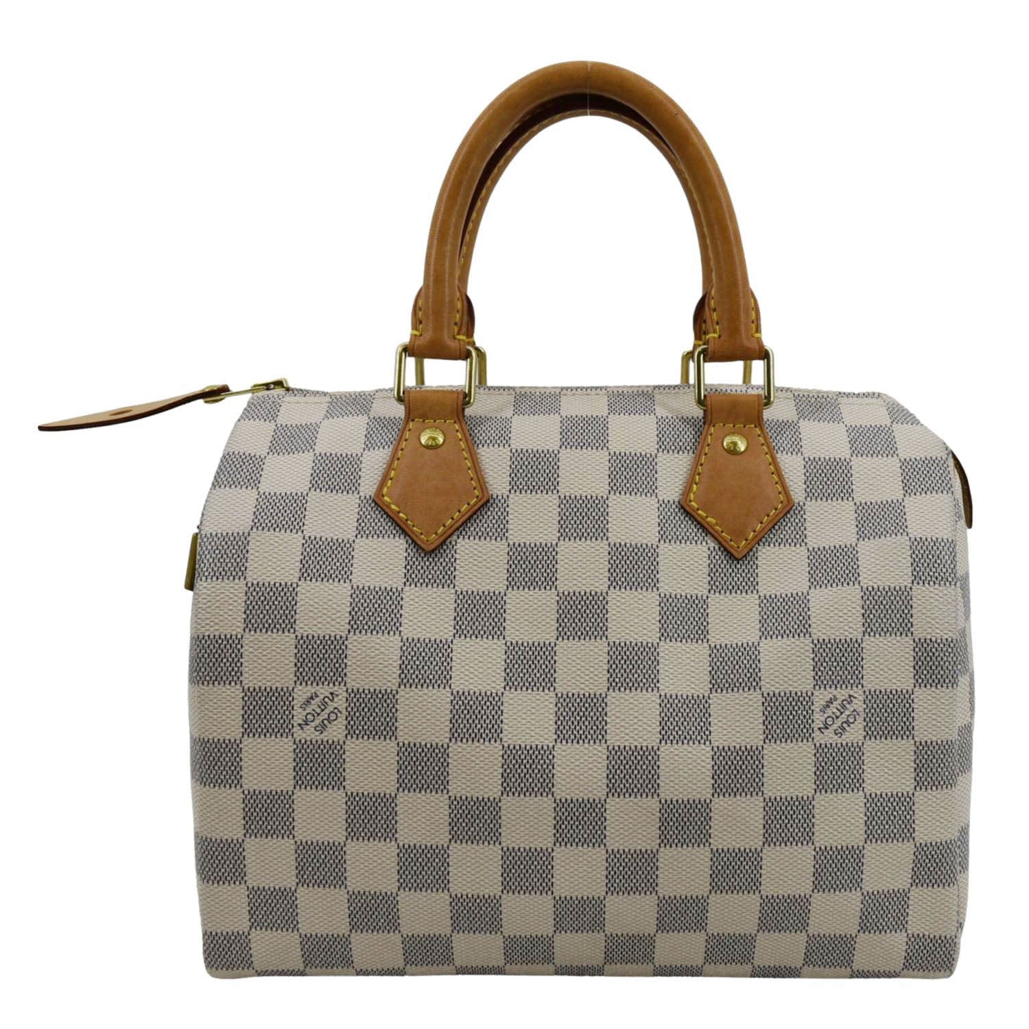 LOUIS VUITTON Speedy 25 Damier Azur Shoulder Bag White