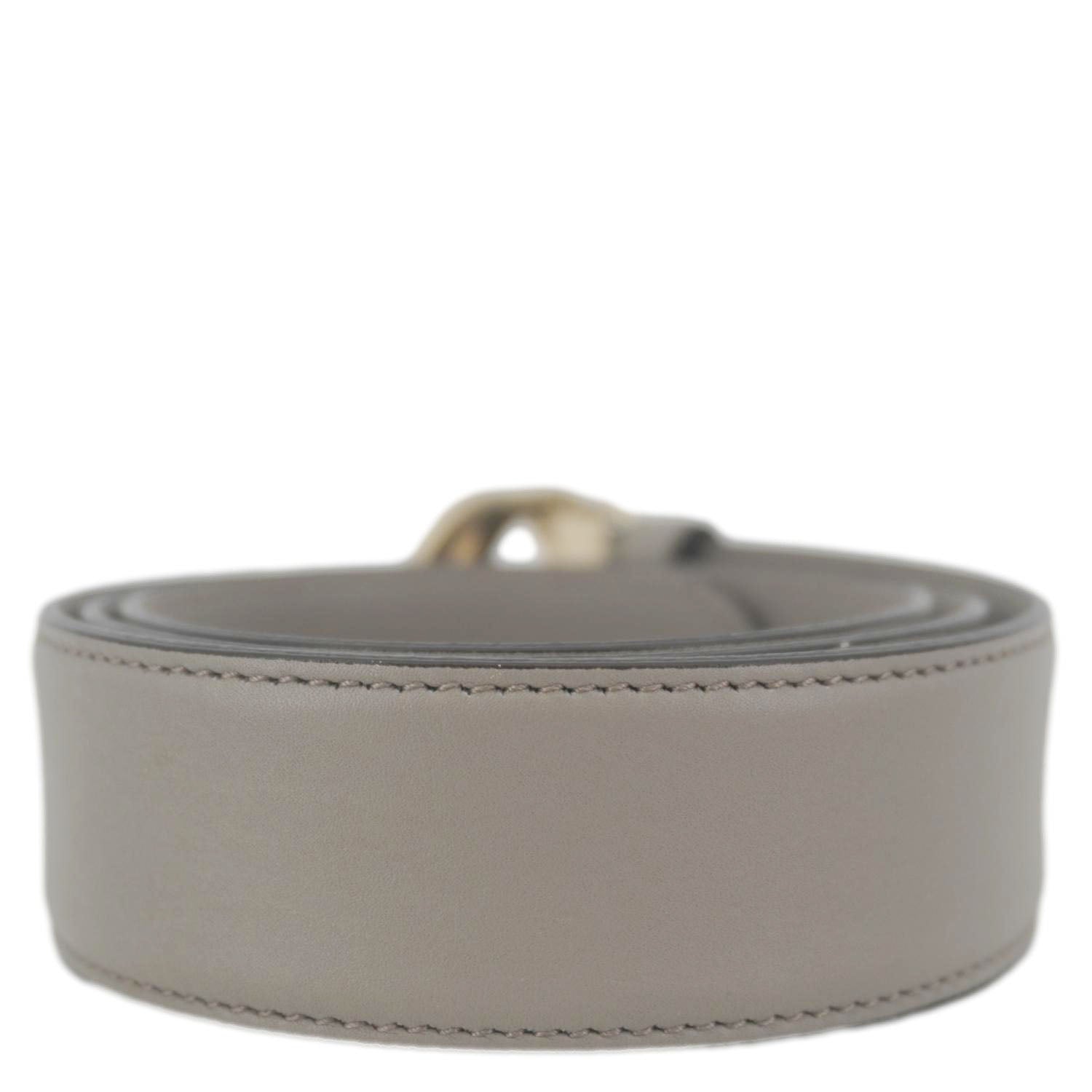GUCCI Interlocking G Leather Belt Size 85.34 Gray 546386