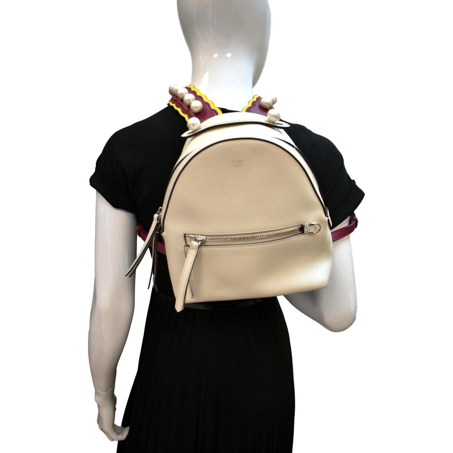 FENDI Leather Backpack Bag White