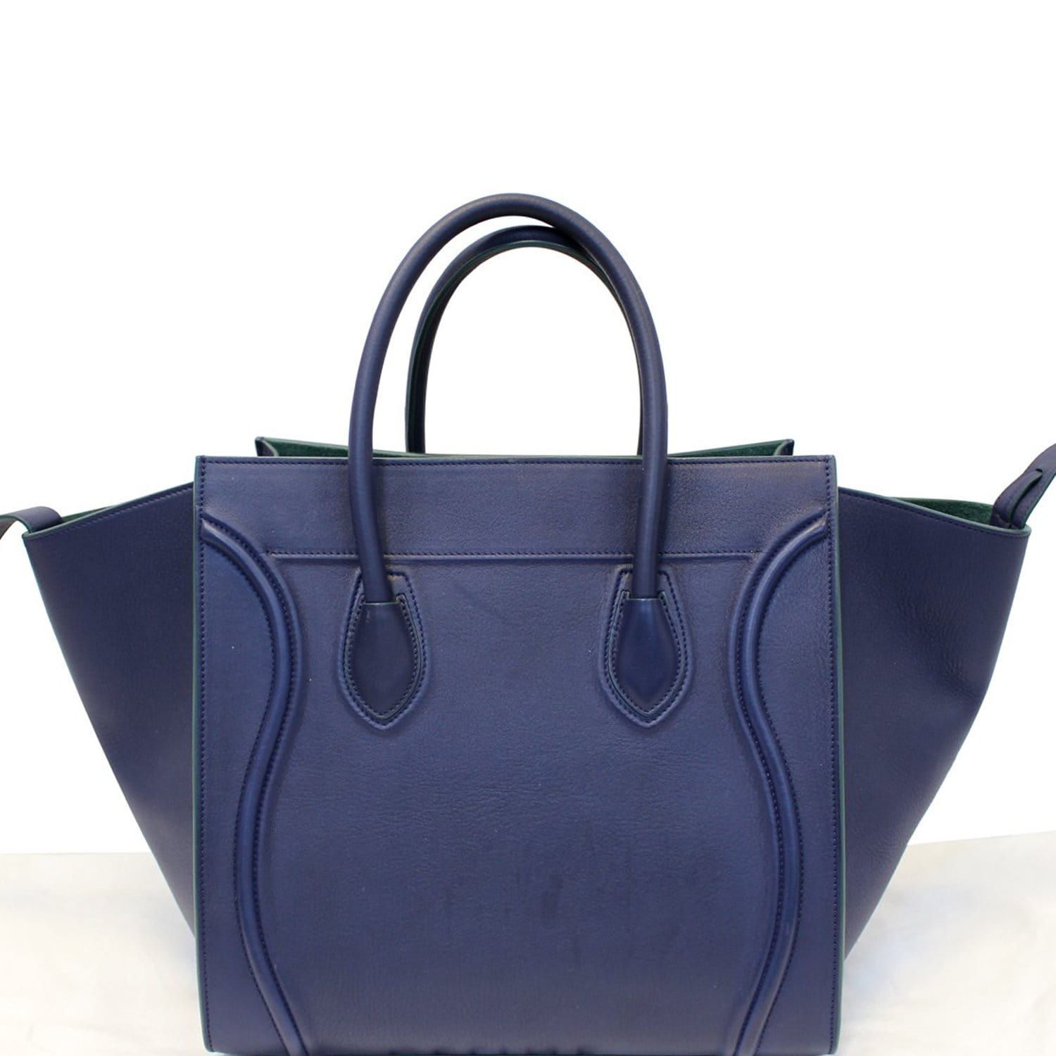 CELINE Medium Phantom Luggage Navy Blue Leather Tote Bag