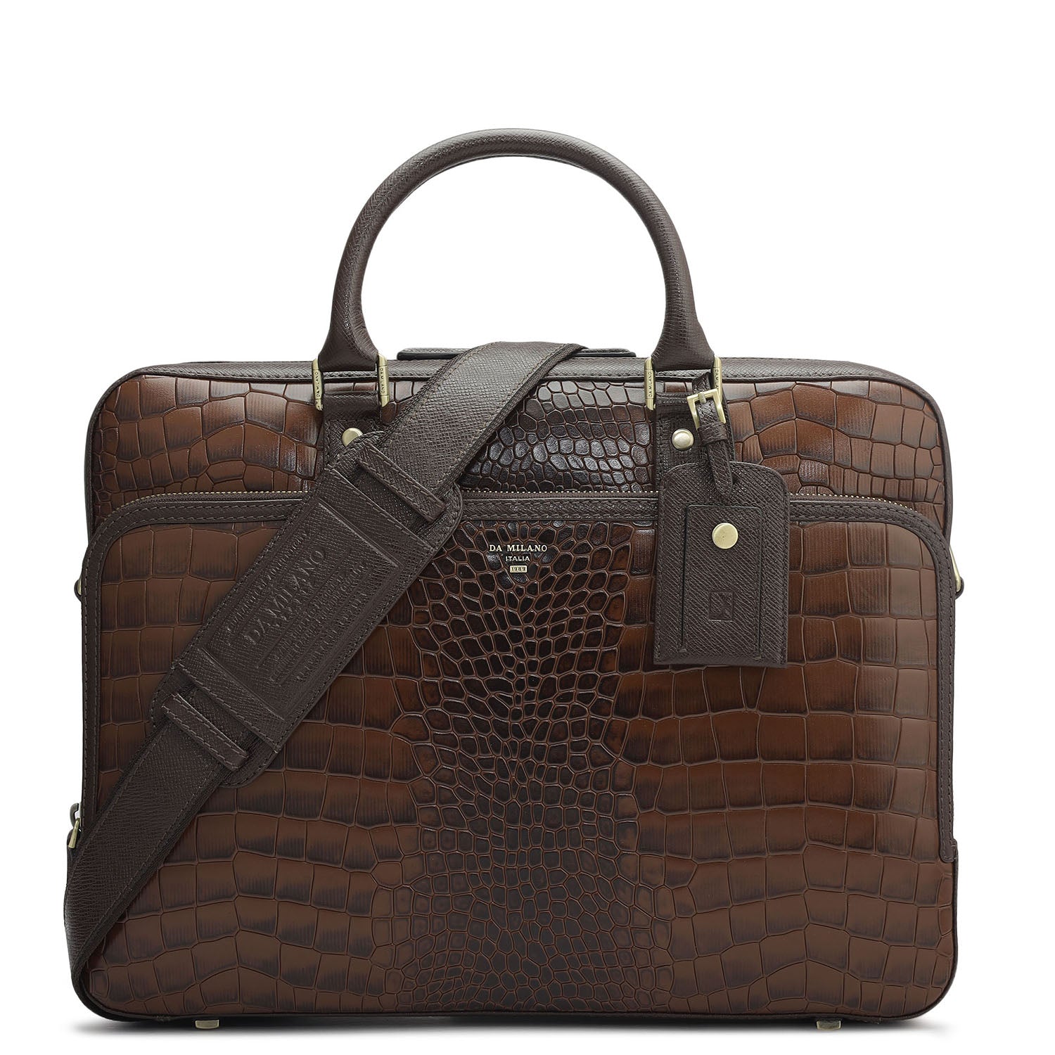 Croco Leather Laptop Bag - Date – Da Milano