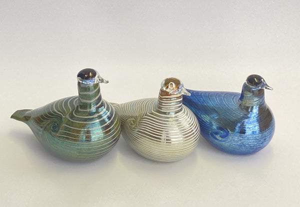 Green marbled Long-Tailed Duck Alli vihreä Oiva Toikka Nuutajärvi