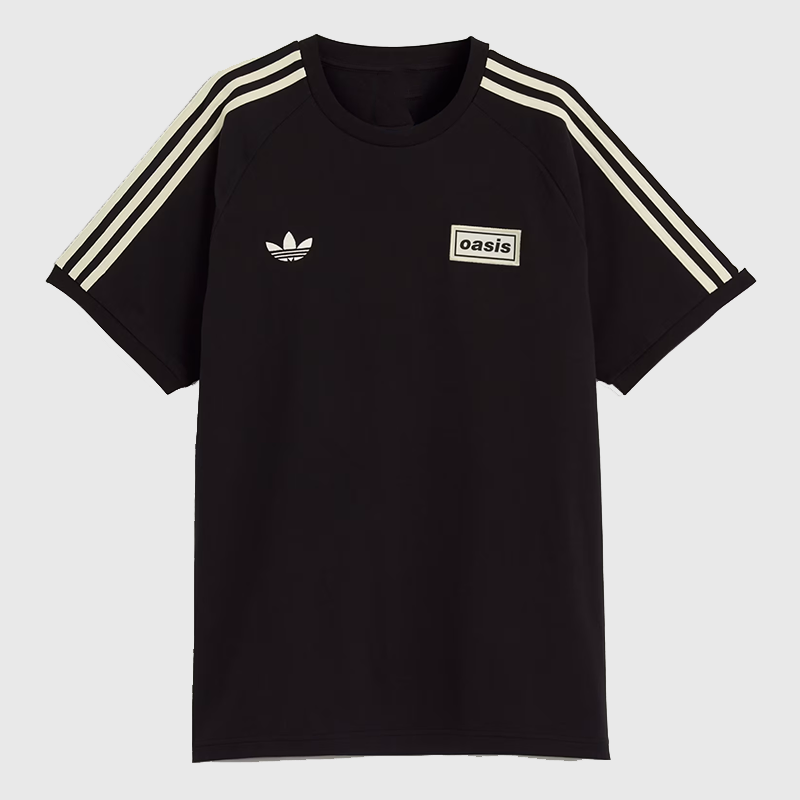 Adidas x Oasis Black 3-Stripes Tour T-Shirt – 2025 Drop