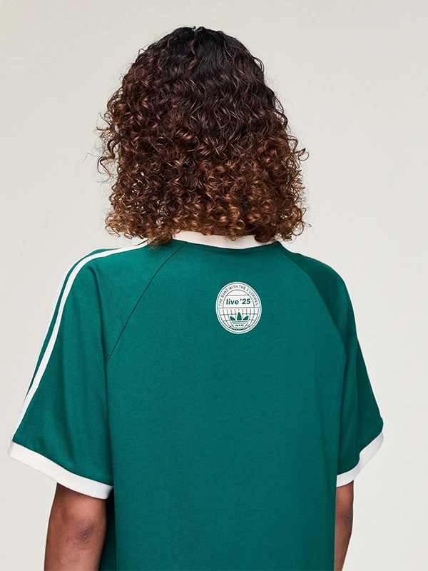 Adidas x Oasis Green 3-Stripes Tour T-Shirt – 2025 Drop 2