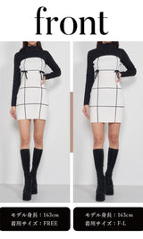 ドッキングリボンデザインニットミニワンピース – Darich (ダーリッチ)