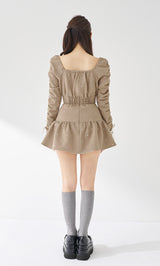 スクエアネックギャザーミニワンピース – Darich (ダーリッチ)