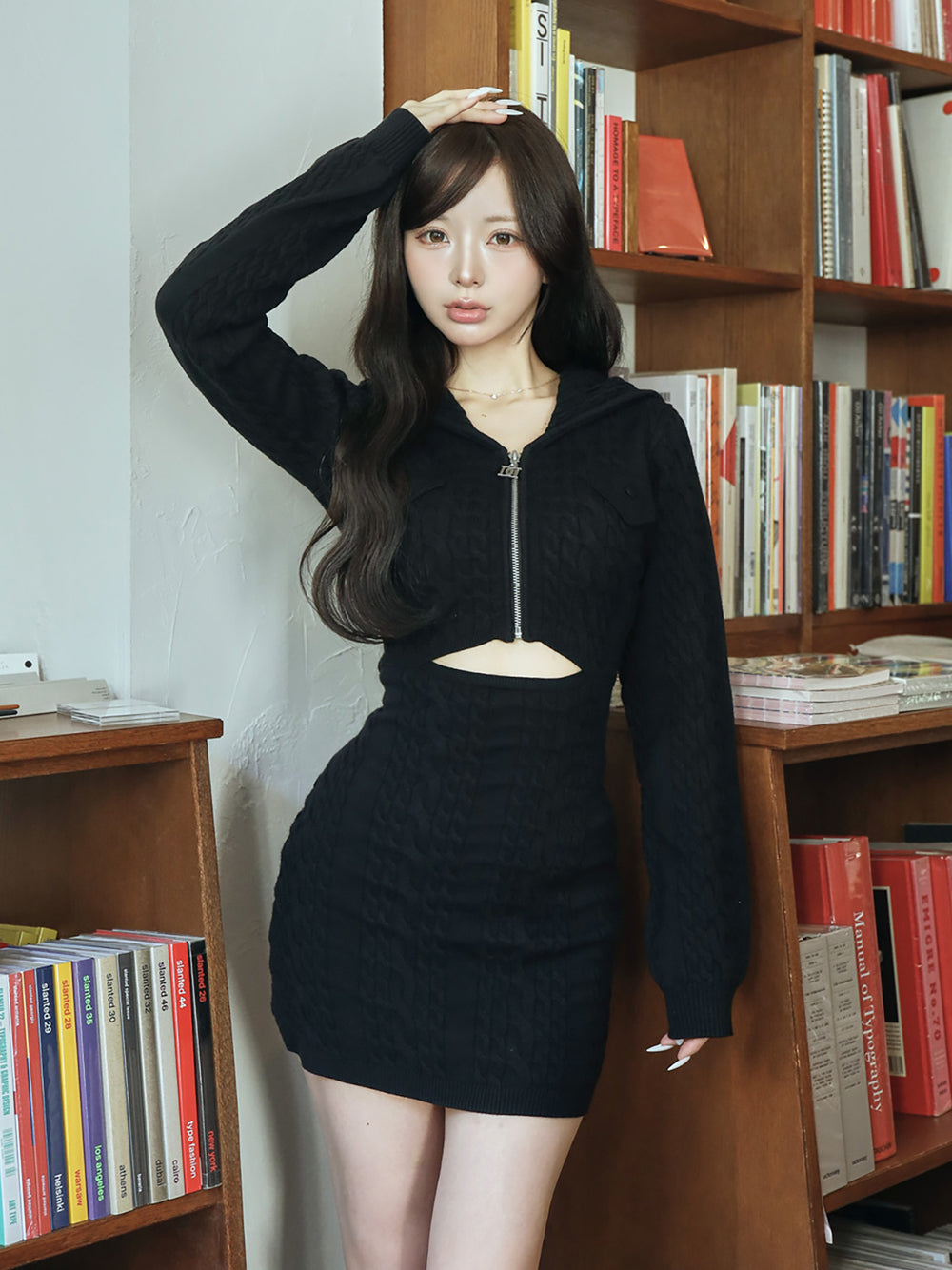 オープンケーブルニットミニワンピース – Darich (ダーリッチ)