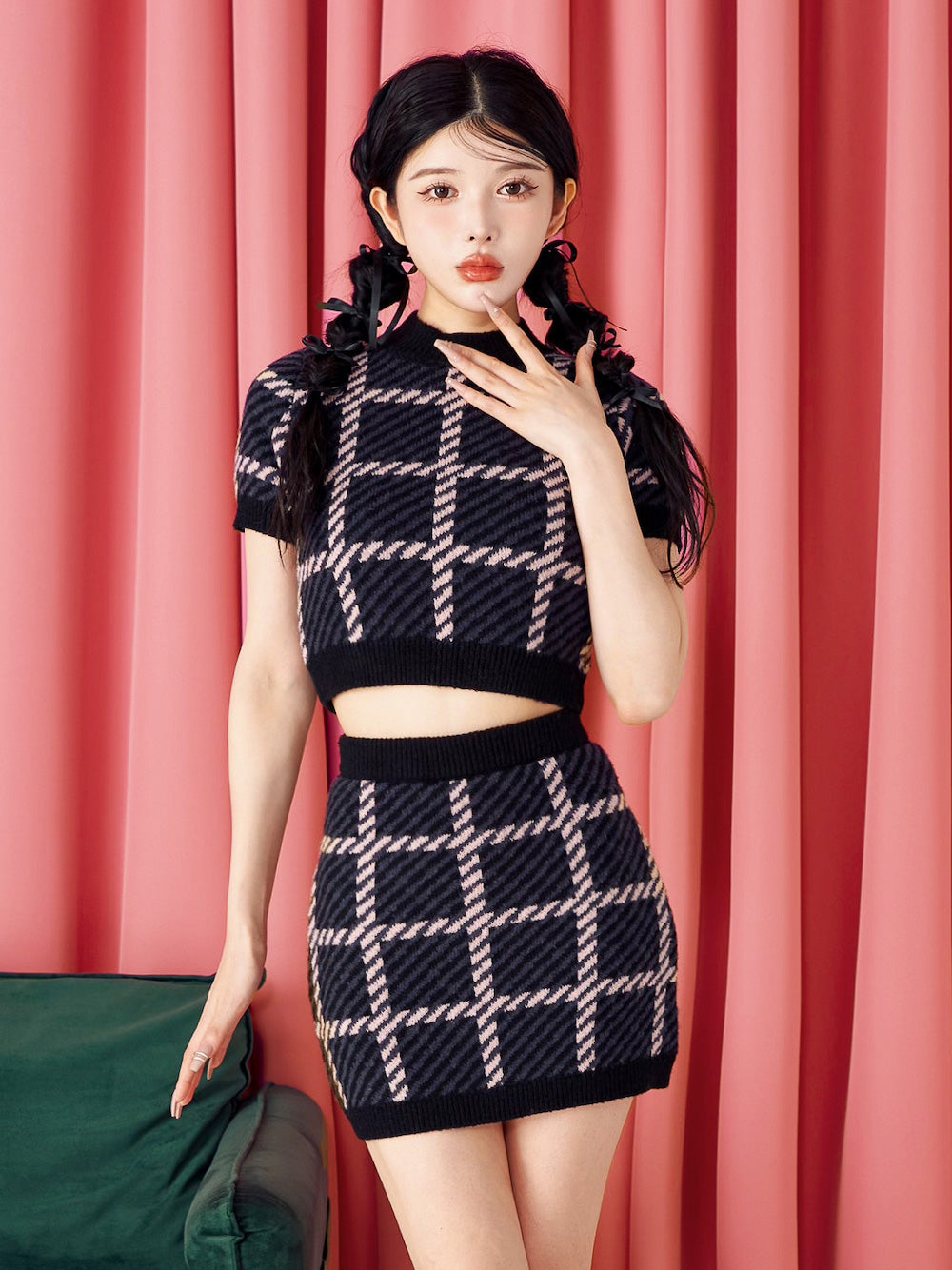 オータムチェックニットセットアップ – Darich (ダーリッチ)