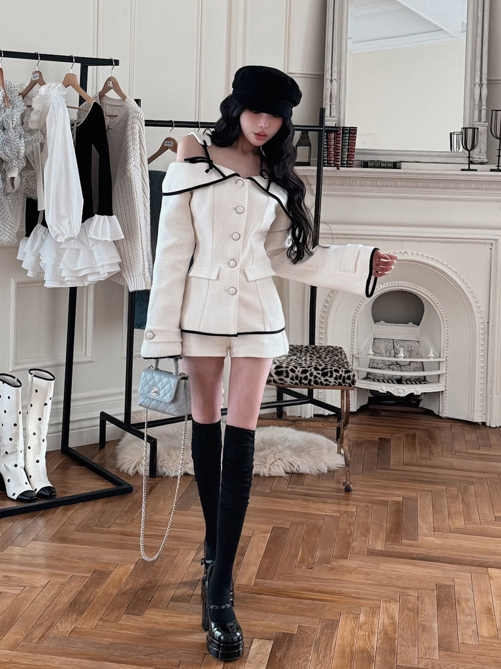 ボンディングツイードオフショルチュニック – Darich (ダーリッチ)