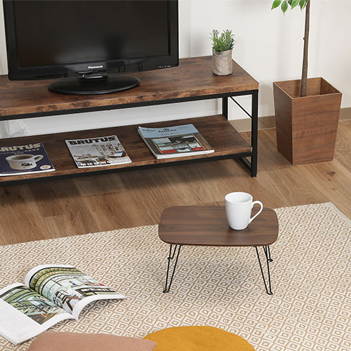 折れ脚ローテーブル トロン 4030 ダークブラウン 92244 不二貿易 木製