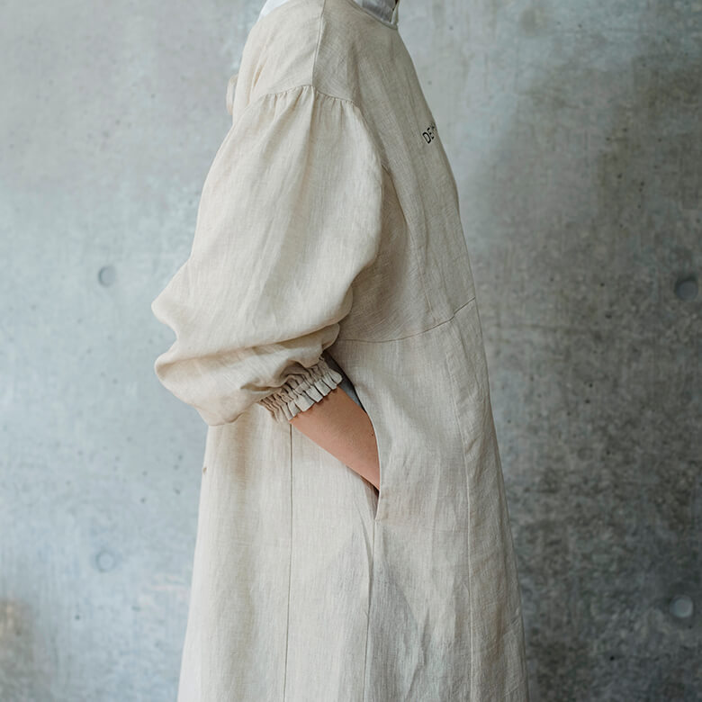 DEAN＆DELUCA×BEAMS COUTURE 割烹着ドレス ベージュ | DEAN & DELUCA