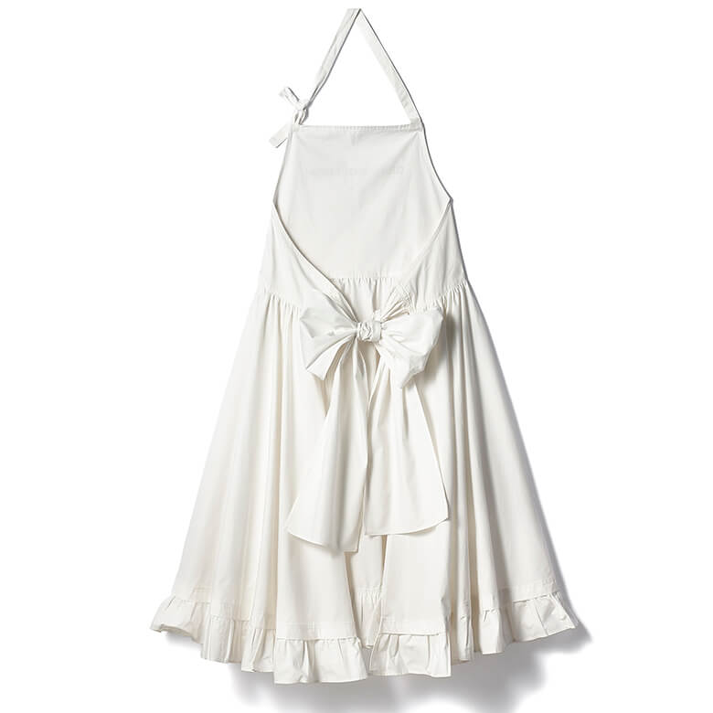 DEAN＆DELUCA×BEAMS COUTURE ギャザーのエプロンドレス ホワイト