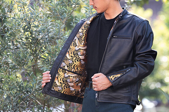 21SJ-14K 金襴レザージャケット（鳳凰） | DEGNER