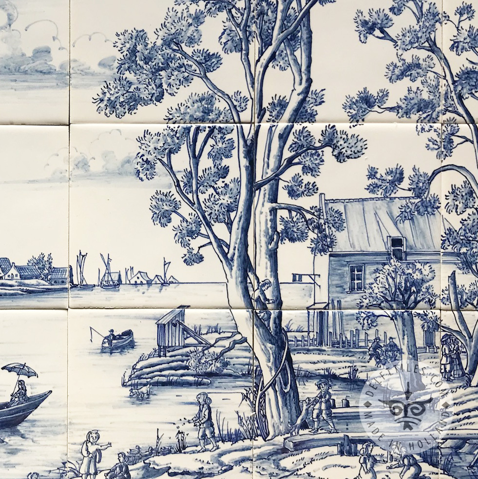 Summer Landscape tile Mural 6x4 tiles (L24b_B14) + Border 14