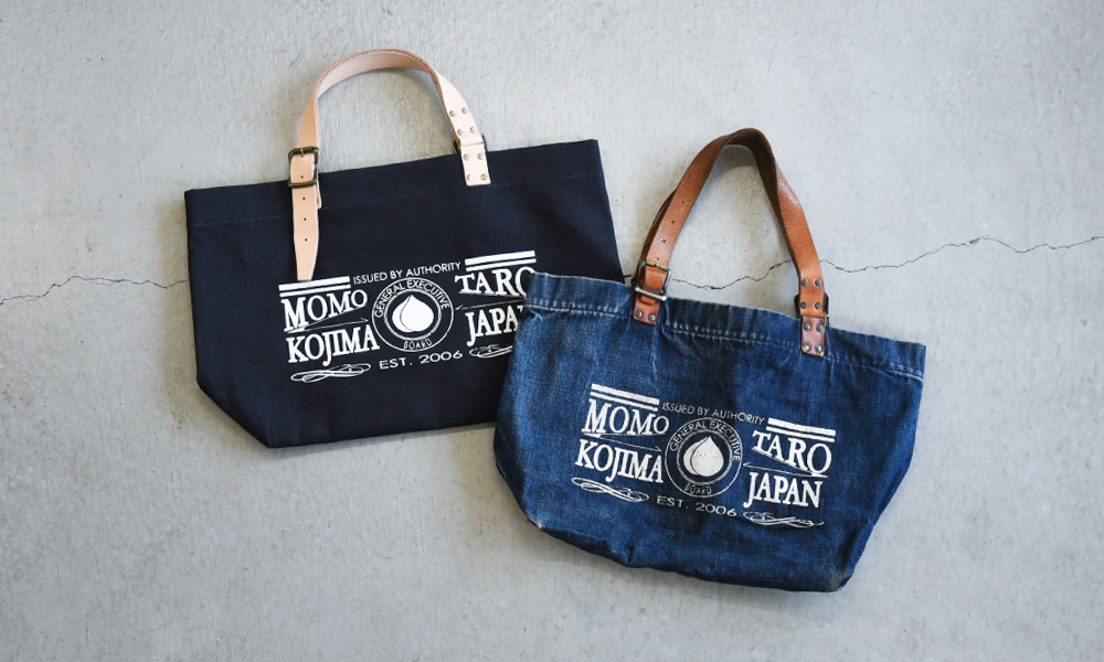 レザーハンドル デニムトートバッグ | デニム研究所 by JAPAN BLUE