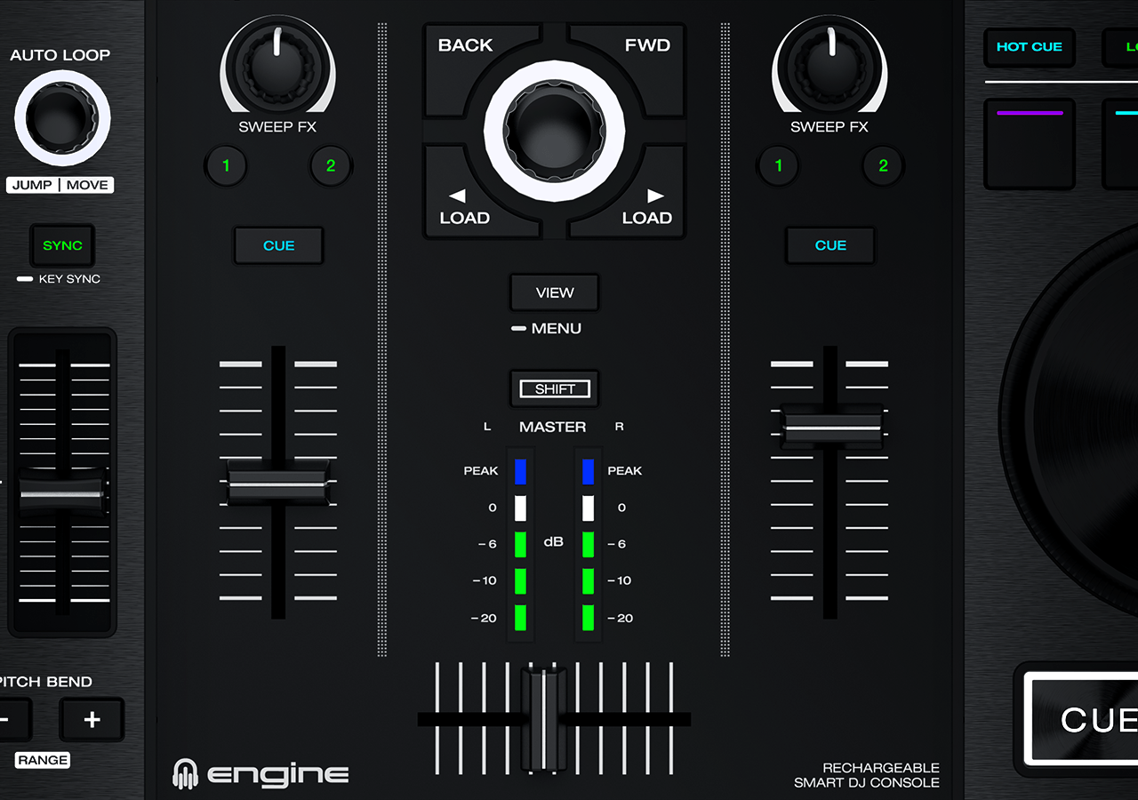 2-Deck Rechargeable Smart DJ Console with 7” Touchscreen