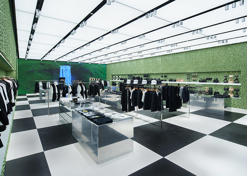 prada's boutique store in tokyo has backlit 'sponge' walls
