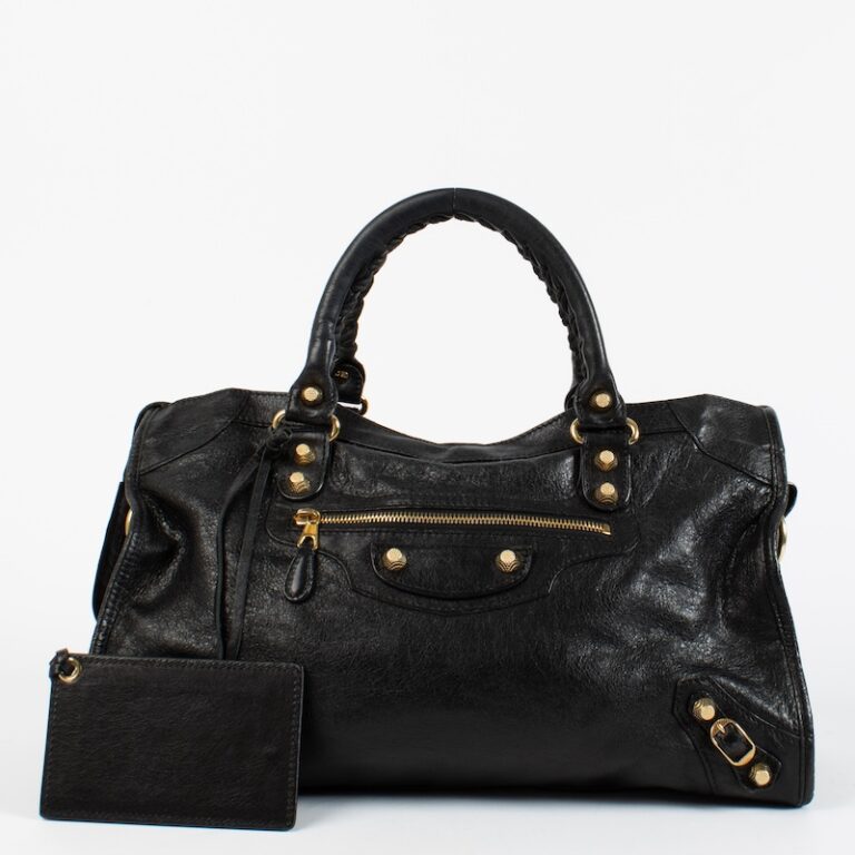 Balenciaga City Black Calf Leather Gold Hardware - Designer