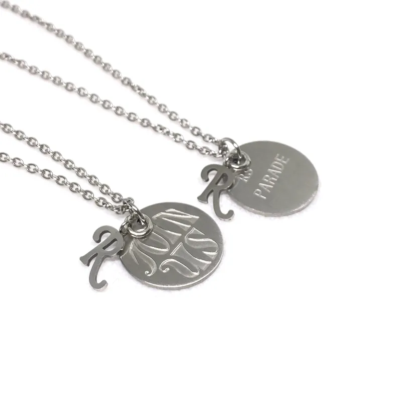 21ss Raf Simons Old Round Brand Pendant Non-Fading Letter Necklace