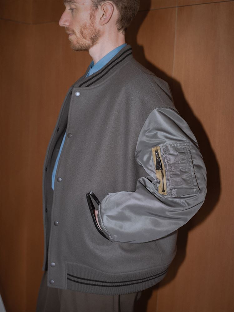 VARSITY JACKET ORGANIC WOOL MELTON (A23C-17BL01C) | MARKAWARE