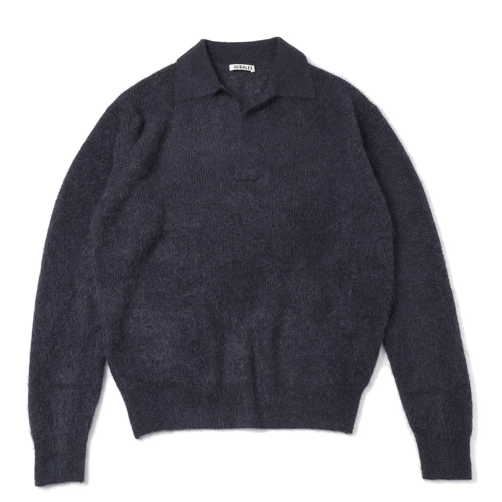 AURALEE(オーラリー) BABY SURI ALPACA SHEER KNIT SKIPPER POLO