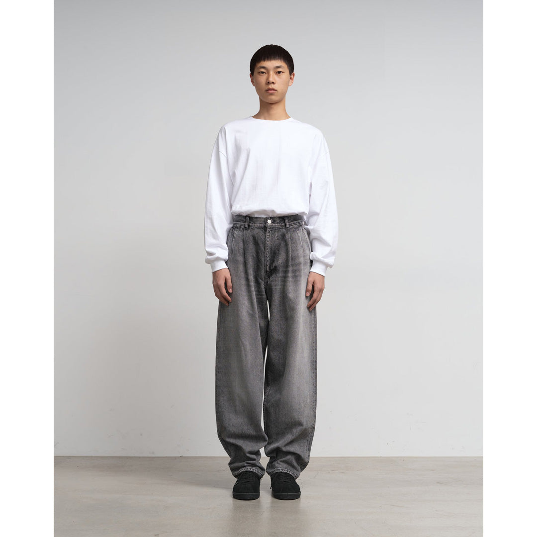 Graphpaper) Selvage Denim Two Tuck Tapered Pants(LIGHT FADE