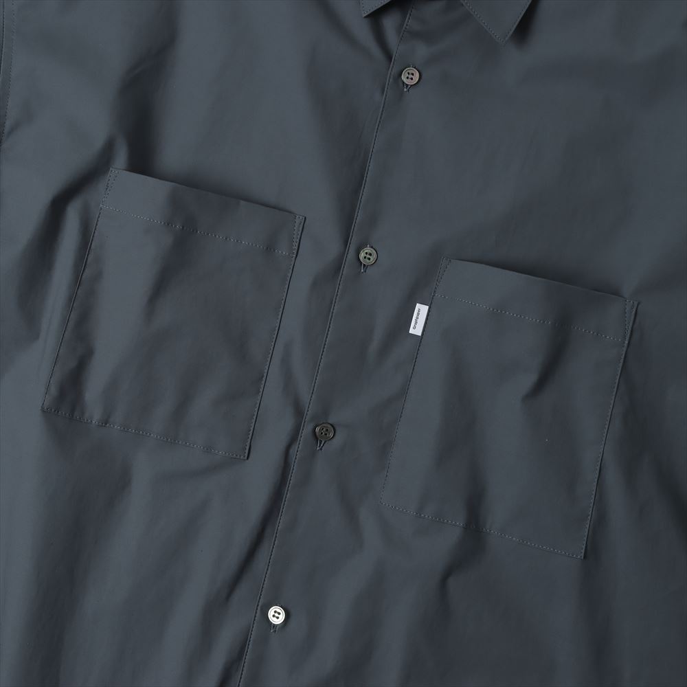 Graphpaper) Stretch Typewriter S/S Oversized Box Shirt DARK SLATE