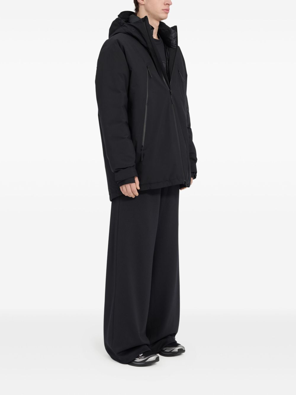 Black hooded zip-up jacket Mm6 maison margiela - men - MM6 X