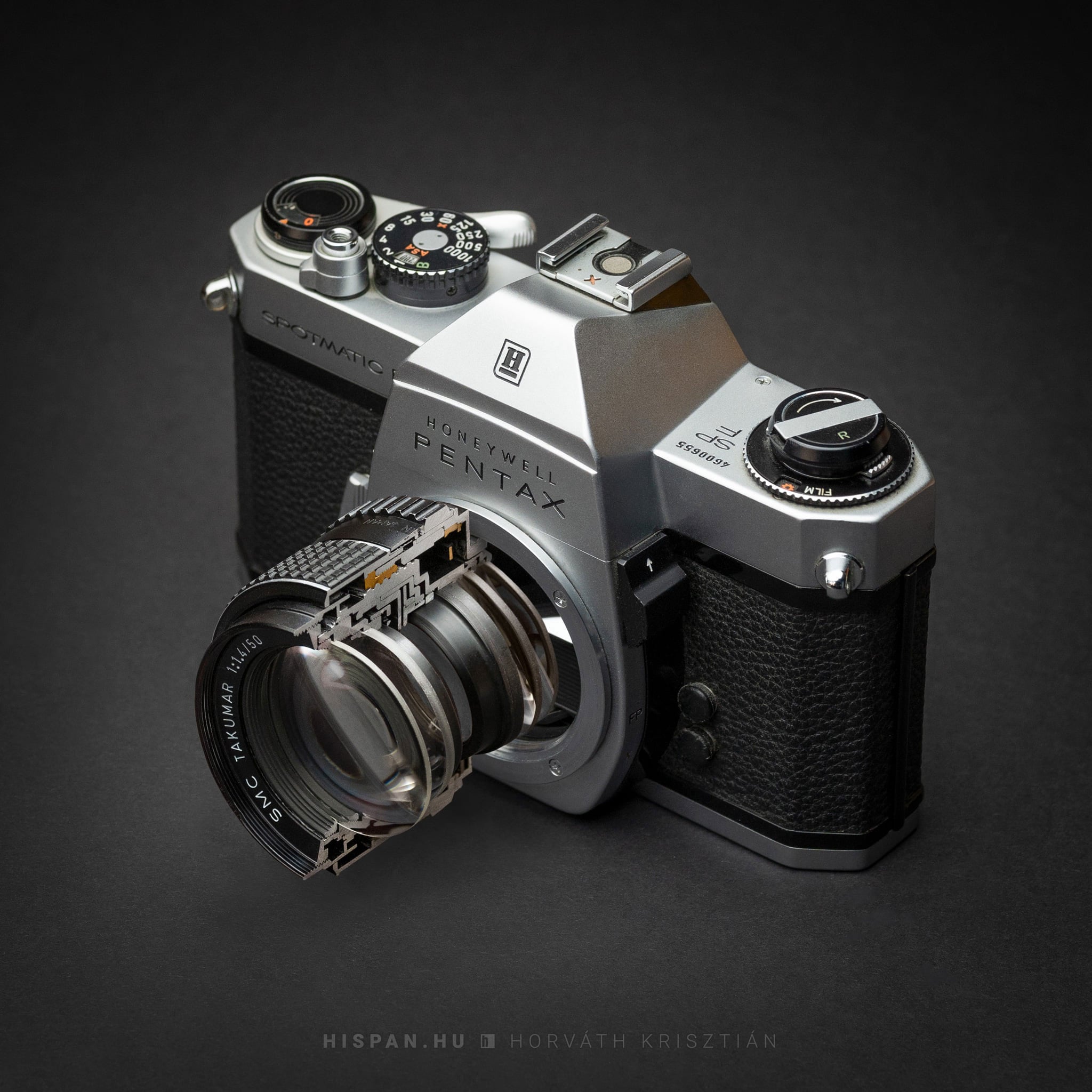 It took 20 hours to cut this SMC Takumar 50mm f/1.4 lens in half