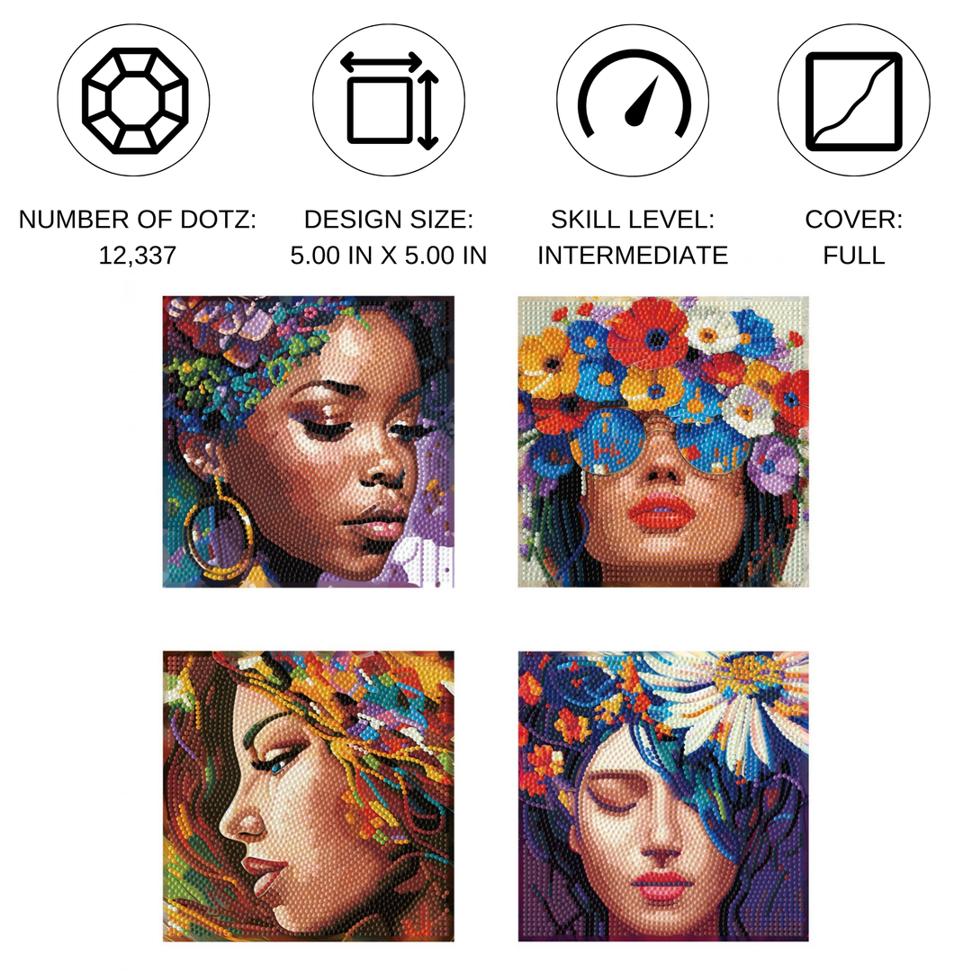 Four Beauties | Diamond Painting Kit Fashion | Diamond Dotz