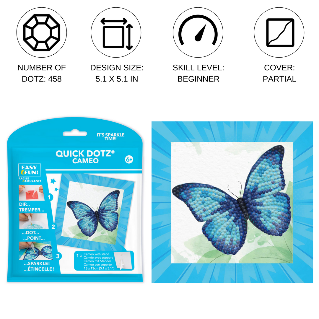 Quick Dotz Blue Butterfly | Diamond Painting Kits for Kids