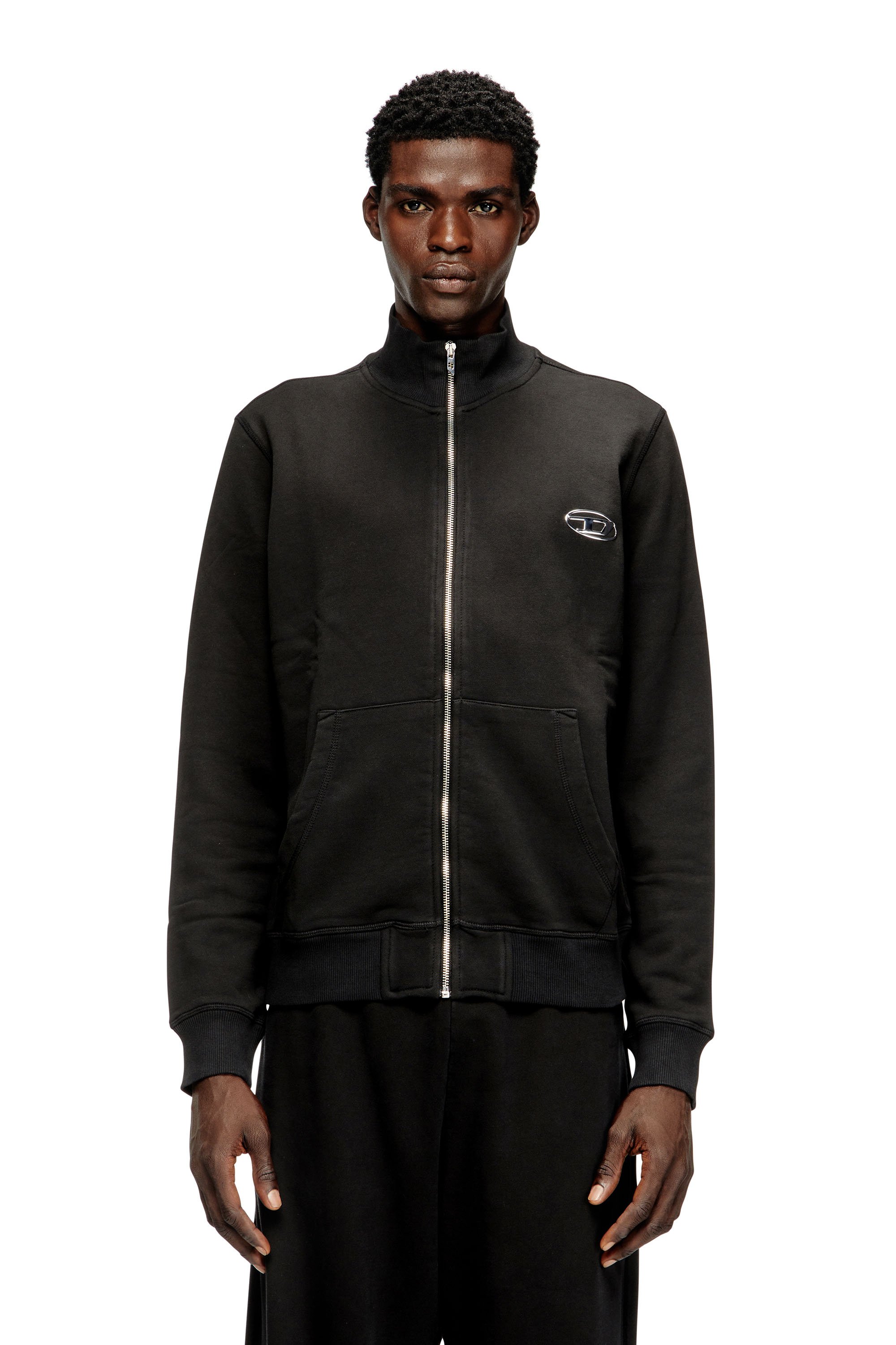 S-LOCK-MET ジップアップスウェット｜ブラック｜メンズ｜DIESEL