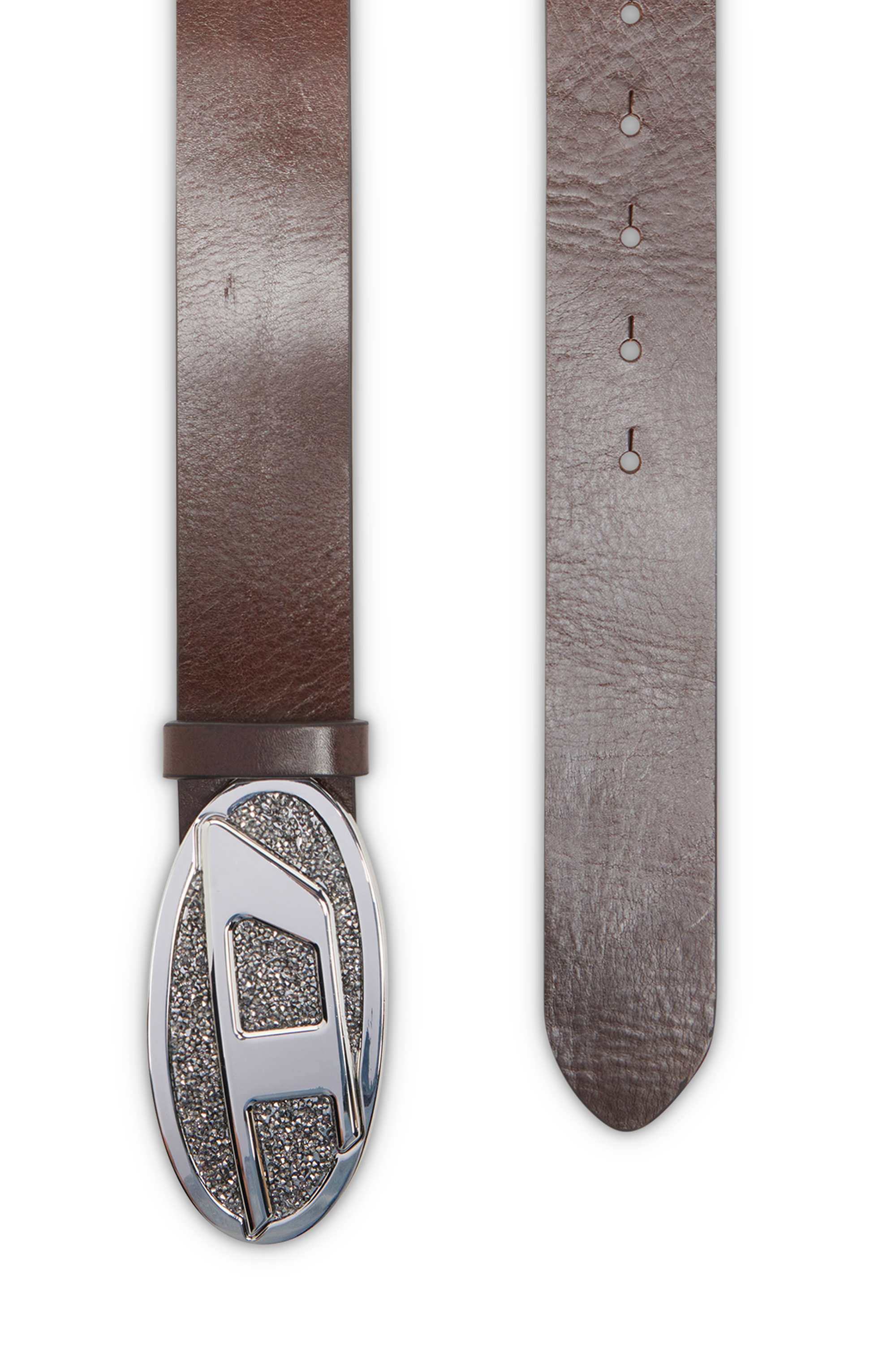 B-1DR STRASS 4cm Leather belt with crystal buckle｜ブラック