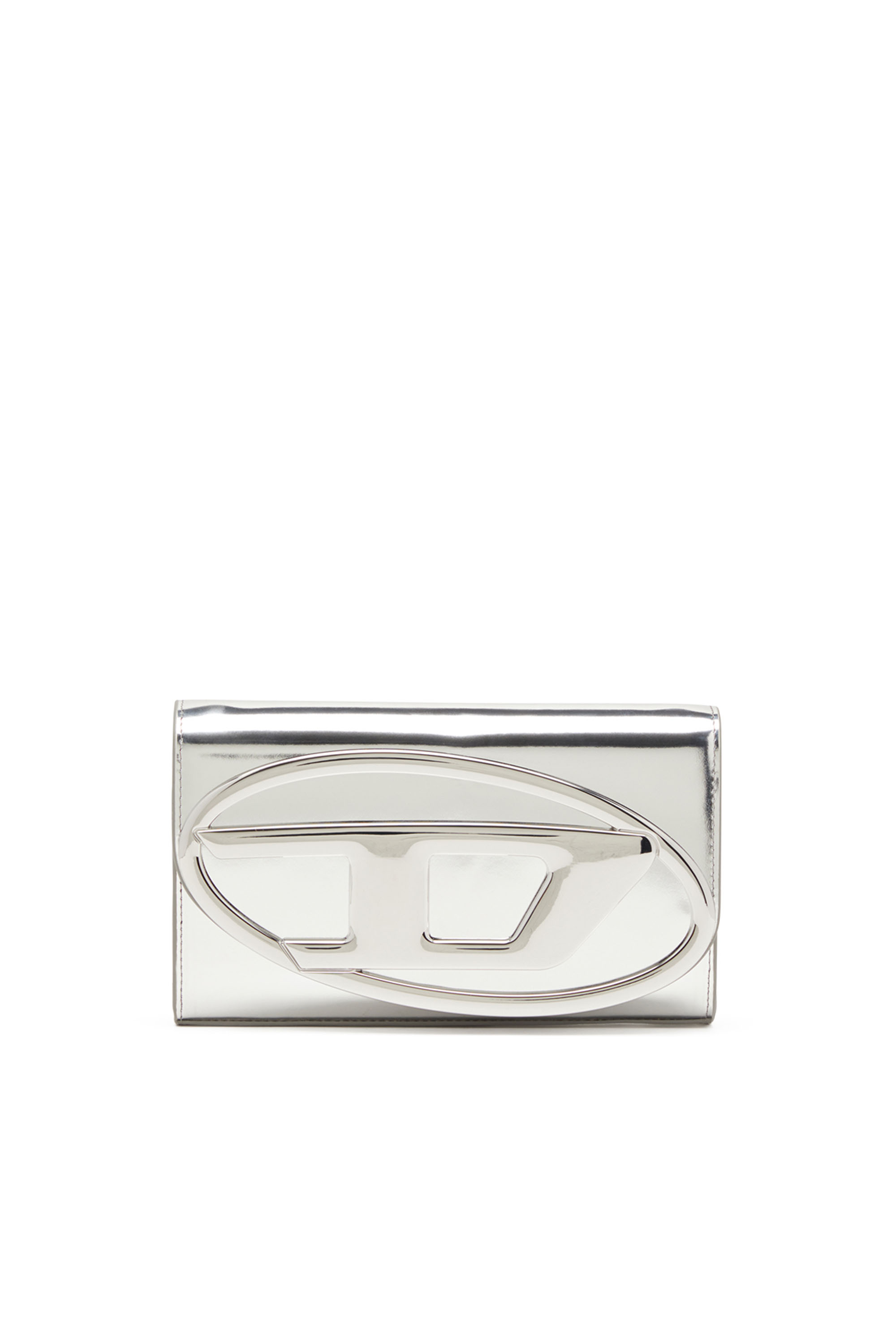 1DR WALLET STRAP Wallet bag in mirrored leather｜シルバー
