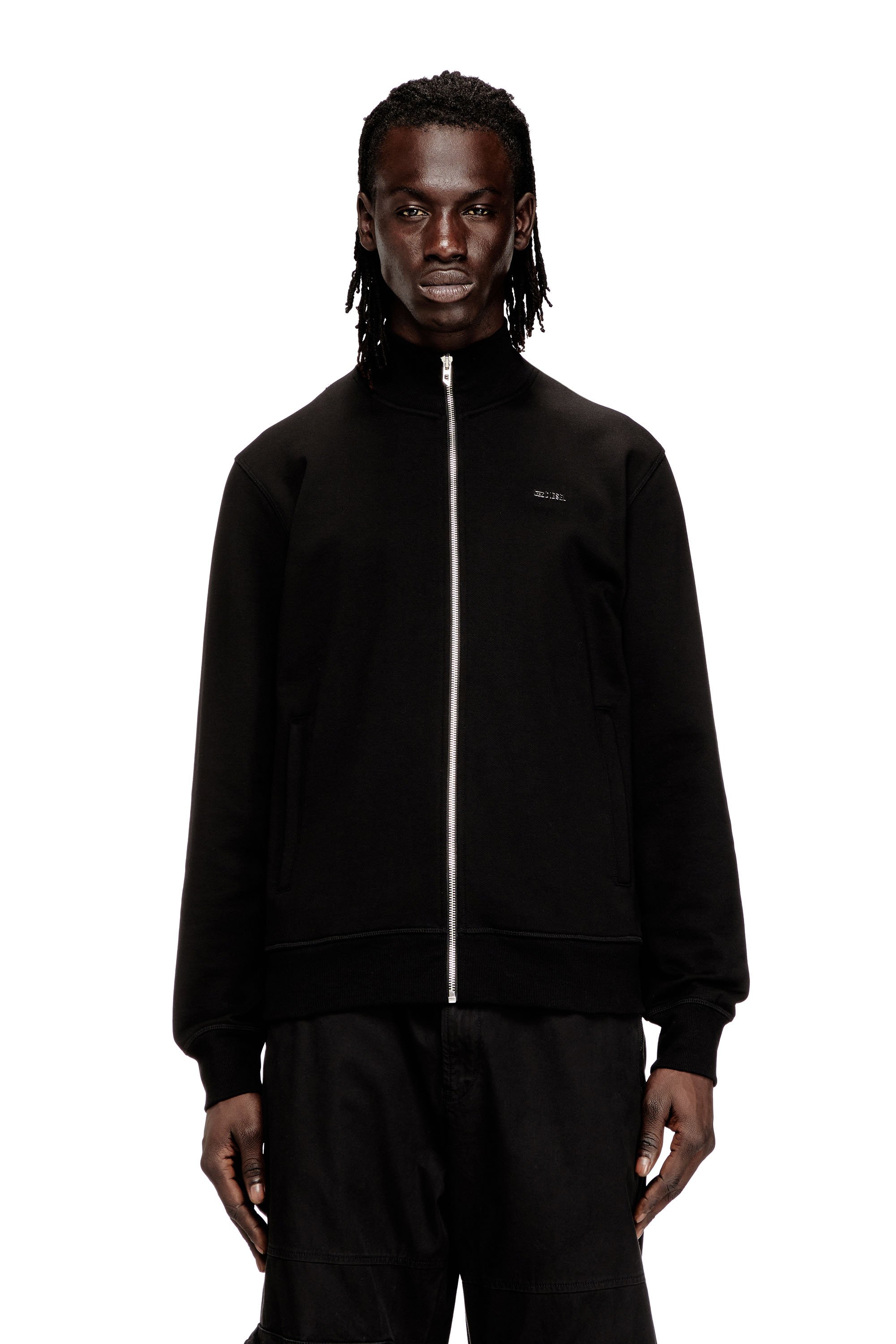 S-GINNI-ZIP-OD スウェットジップアップ｜ブラック｜メンズ｜DIESEL