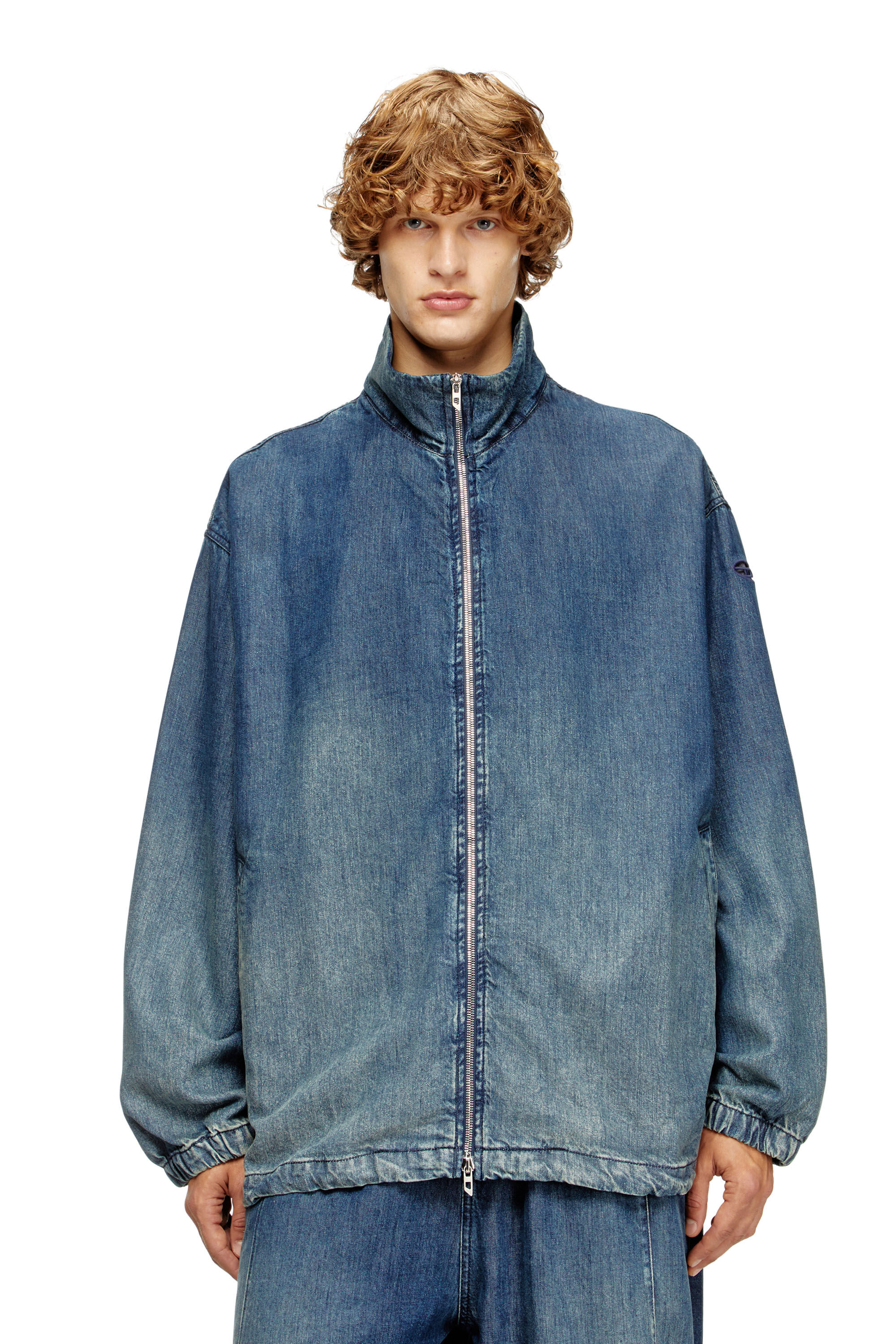 D-KRAP-S6 Zipped jacket in fluid denim｜ブルー｜メンズ｜DIESEL