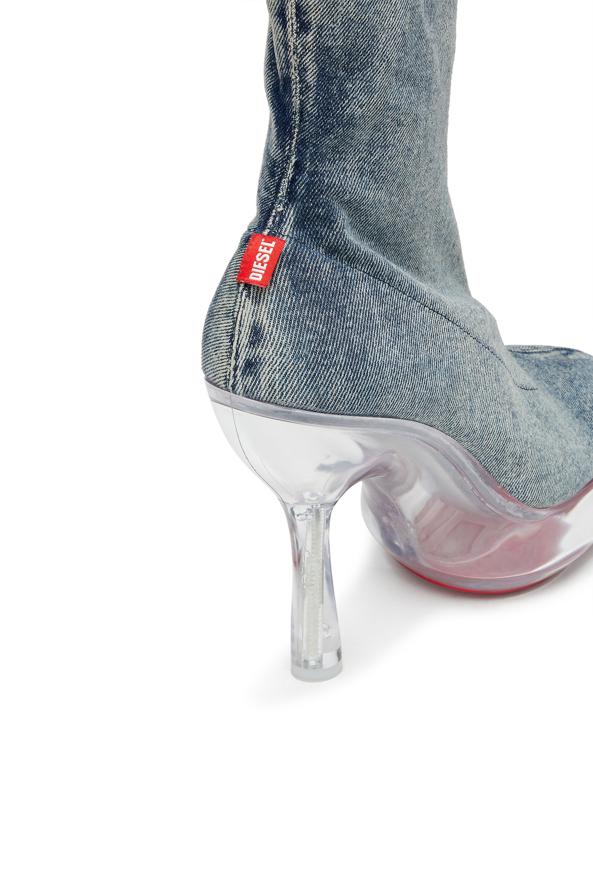 D-LAKE PLATFORM MIDB ZIP STRETCH ショートブーツ｜ブルー