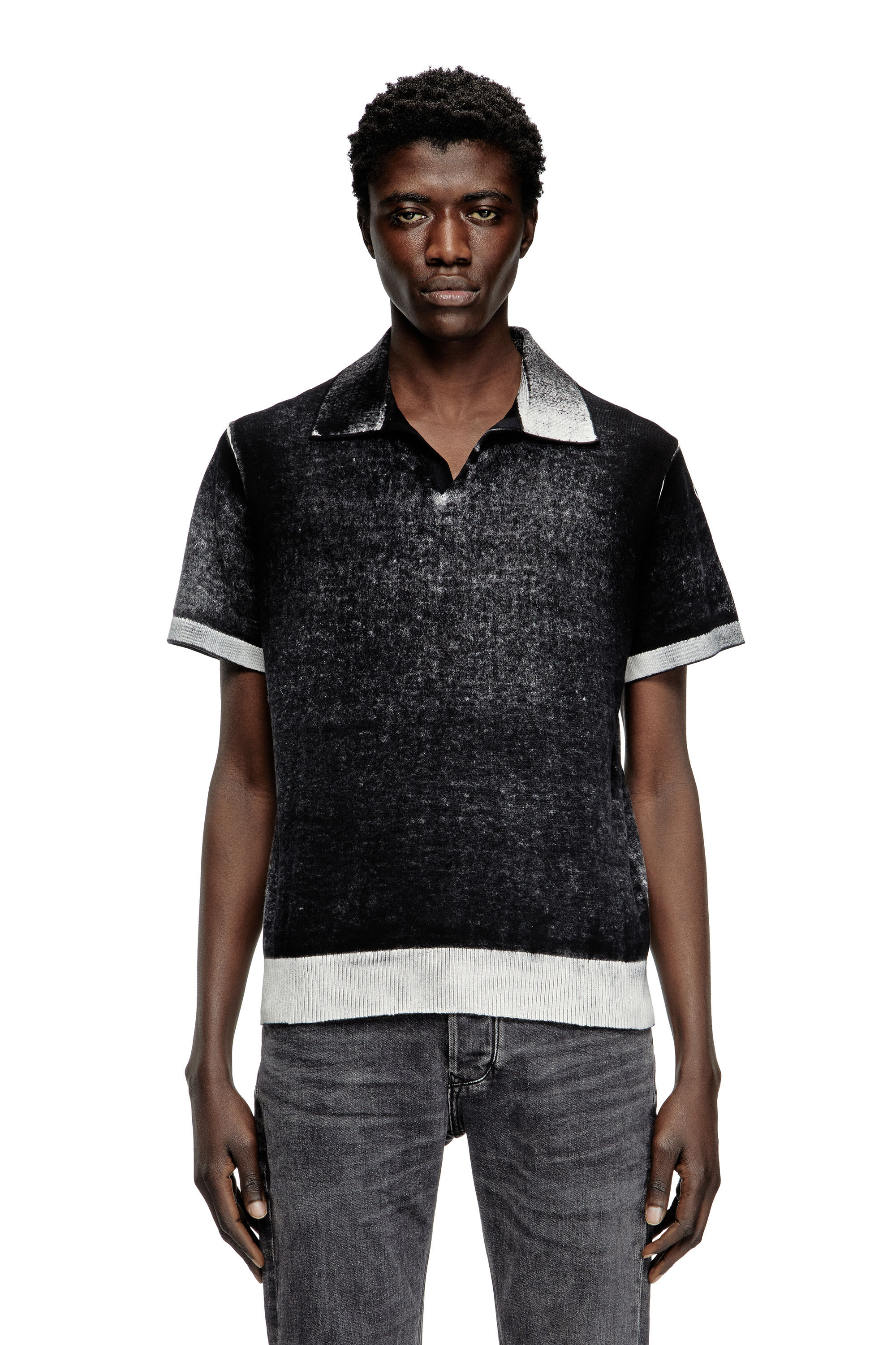K-LORENZO-SS ポロニット｜ブラック｜メンズ｜DIESEL