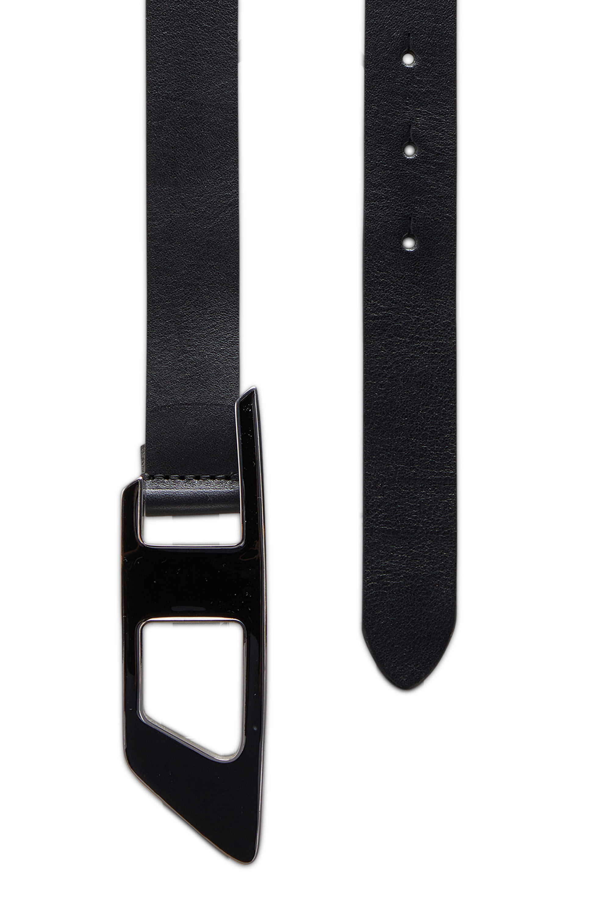 B-DLOGO II 2.5cm leather belt with enamelled d buckle｜ブラック