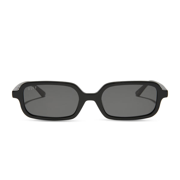 Aspyn Ovard Elle Square Sunglasses | Black & Grey | DIFF Eyewear