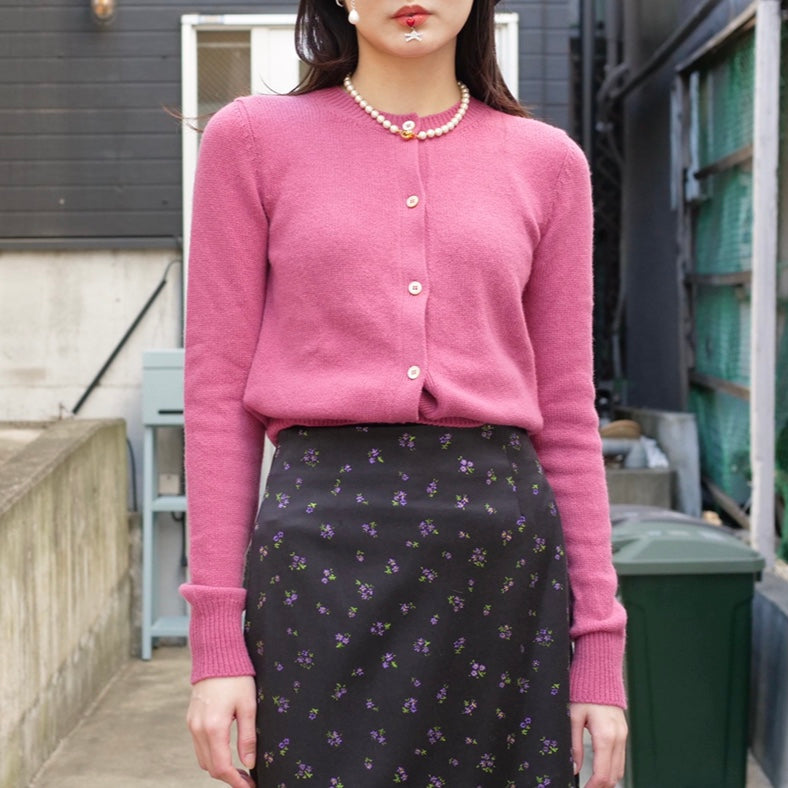 OLD&VINTAGE] PRADA カシミヤ混カーディガン (ピンク) – dim at noon