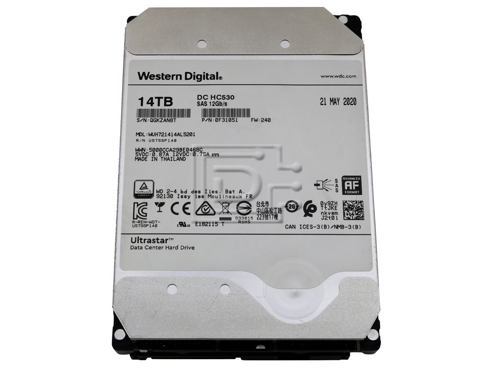 Western Digital / HGST 0F31051 / WUH721414AL5201 14TB 3.5