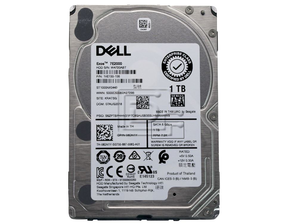 Dell 8DN1Y / Seagate ST1000NX0443 1VE130-136 1TB 6Gbps 7.2K 2.5