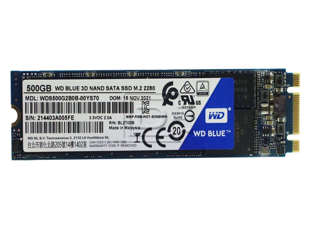Western Digital Blue WDS500G2B0B 500GB M.2 2280 6Gbps TLC Consumer