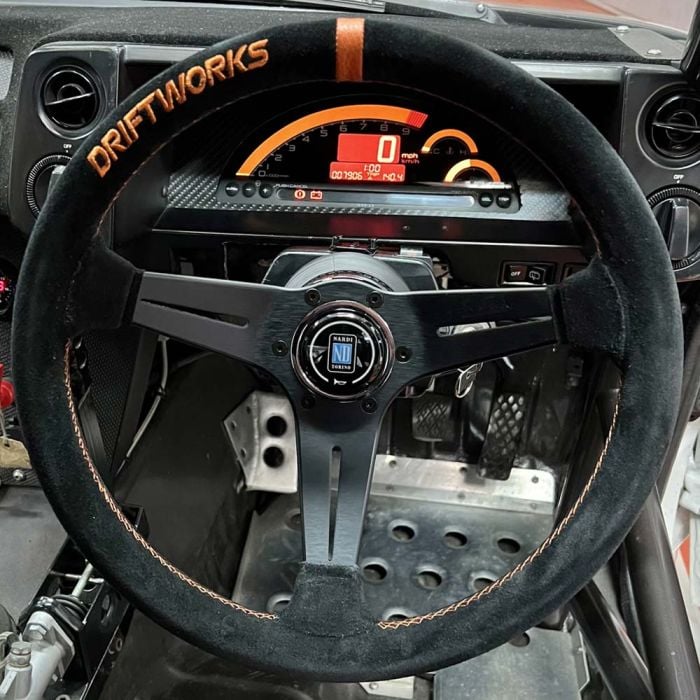 Driftworks Nardi Deep Corn Suede Steering Wheel 350mm with Orange