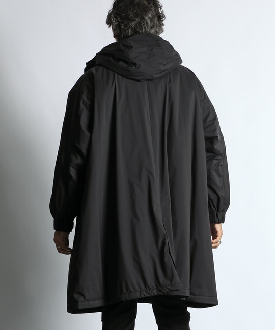 meagratia バックプリント オーバーサイズ フード モッズコート 黒 2